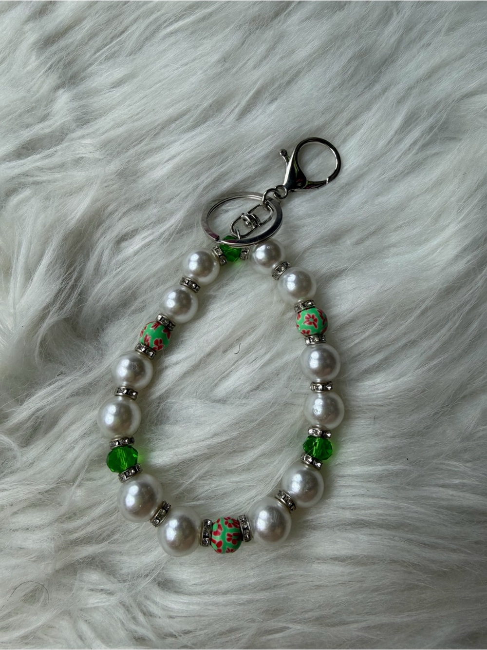 Beaded bracelet keychain